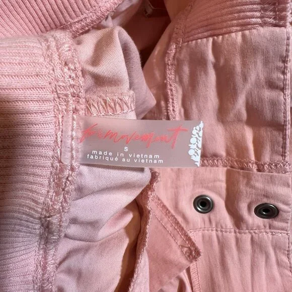 Free People FP Movement Mesmerize Me Cargo Pants in Sunkissed Pink Small Size - Picture 6 of 16